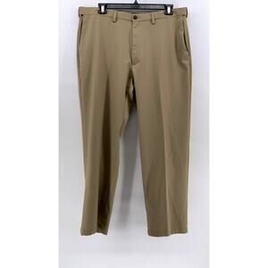 HAGGAR Men's Tan Classic-Fit Straight-Leg Pants SZ 40X32
